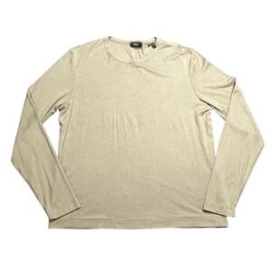 Theory Gaskell NL Anemone Milano Men's Large Long Sleeve Shirt Olive K0799521